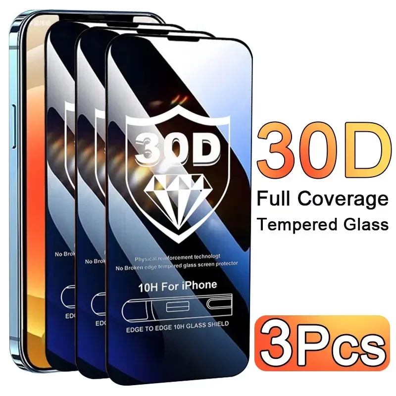 3-Pack Tempered Glass Screen Protector for iPhone