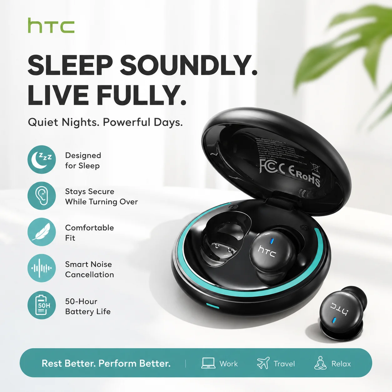 HTC NE92 Bluetooth 6.0 Sleep Earbuds
